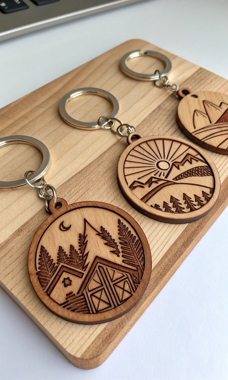 Llavero de madera grabada