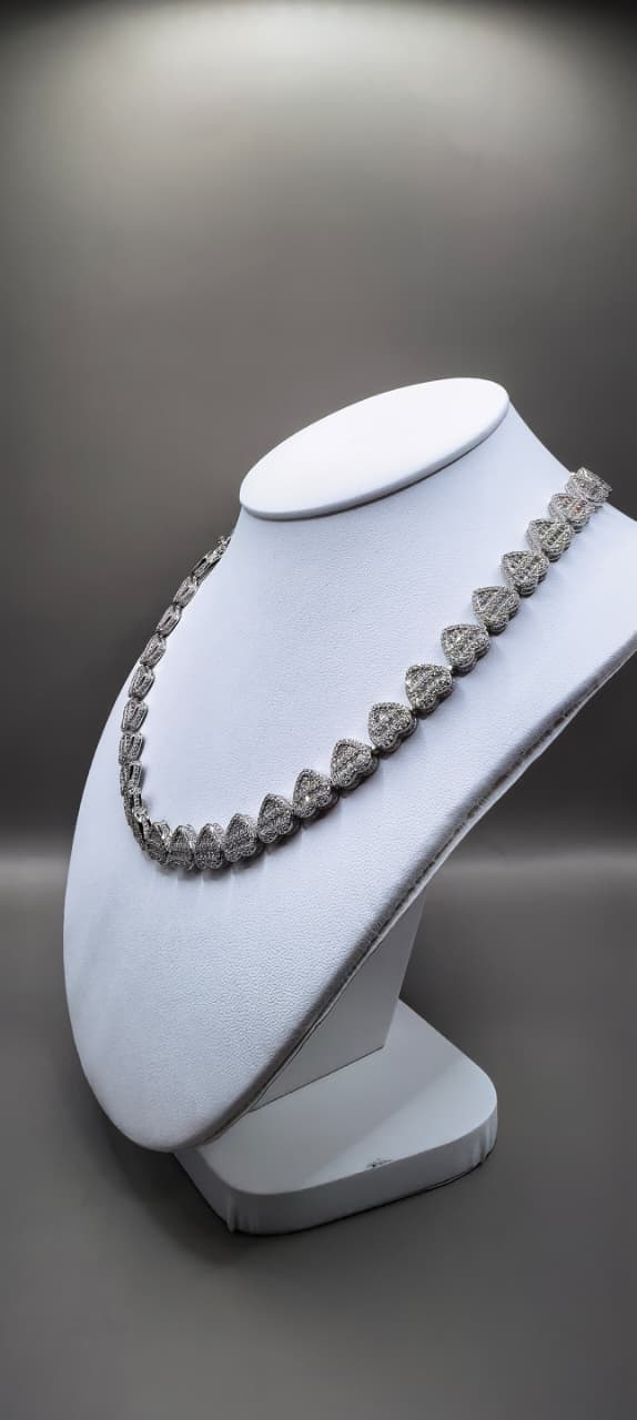 Deluxe Conjunto Corazones de Plata con Circonias