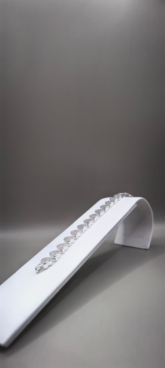 Deluxe Conjunto Corazones de Plata con Circonias
