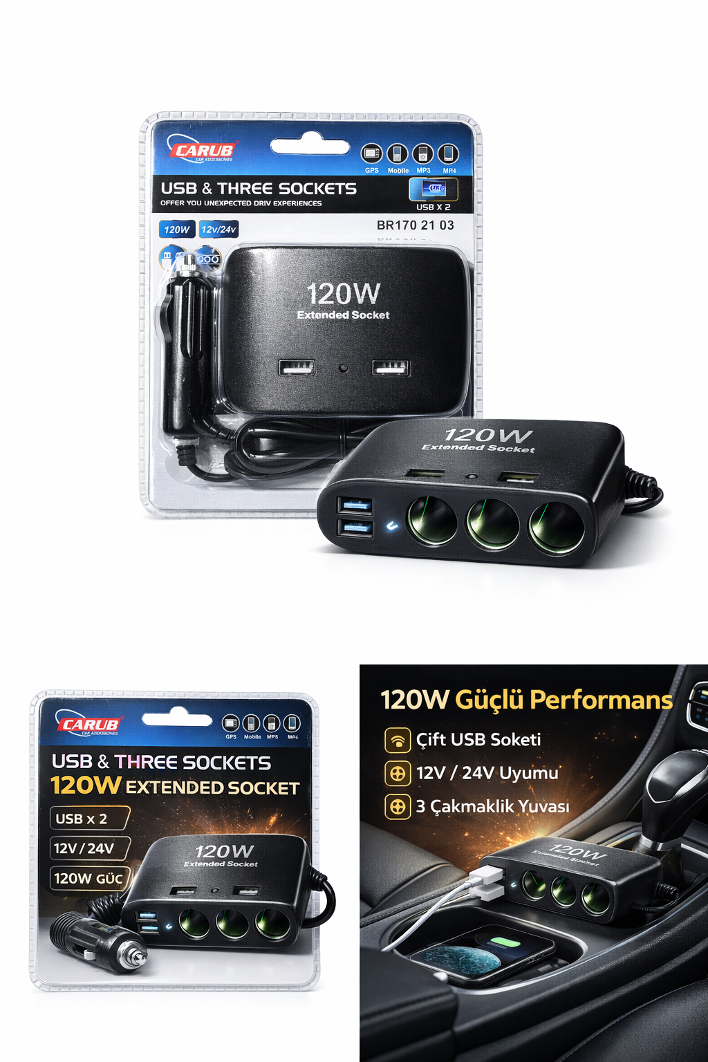 Carub Araç Soket Çoğaltıcı 