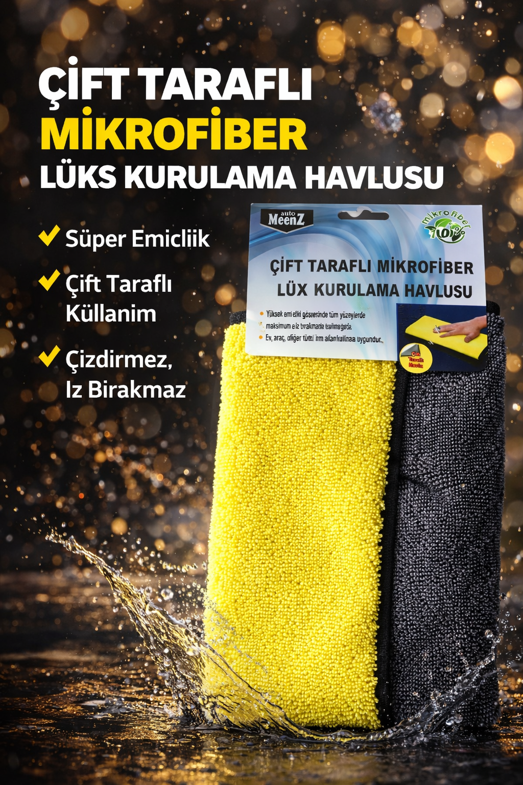 AutoMeenZ Çift Taraflı Kurulama Bezi 