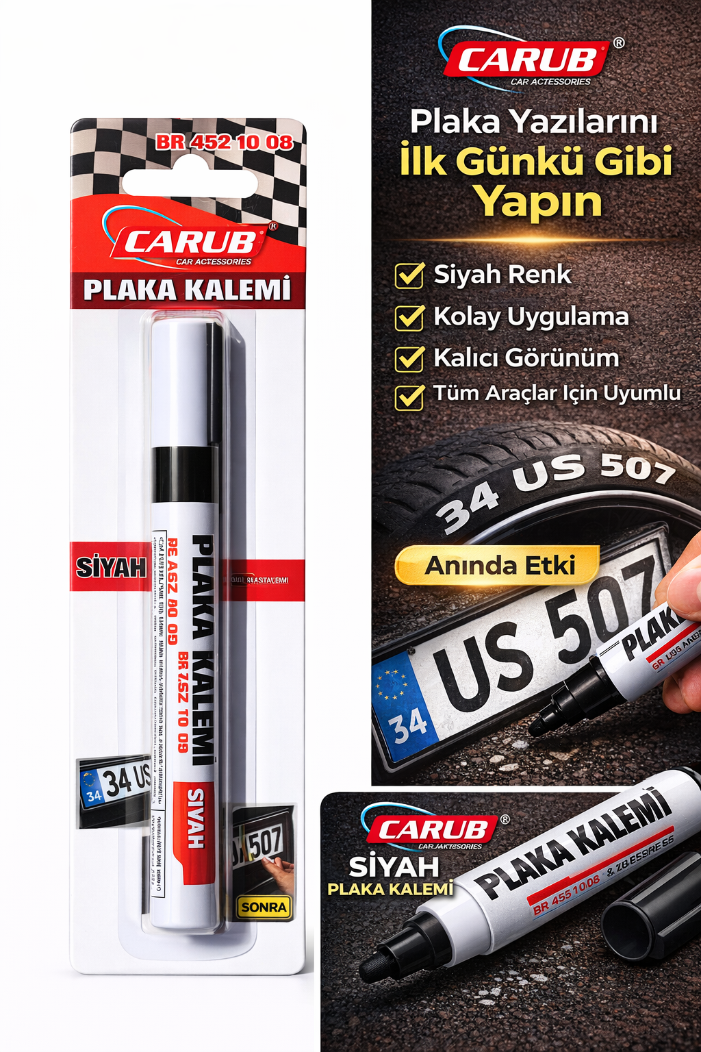 Carub Plaka Kalemi Siyah 