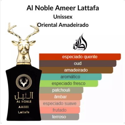 Al Noble Ameer Lattafa 100ml – Perfume Árabe Masculino Intenso, Luxuoso e Marcante