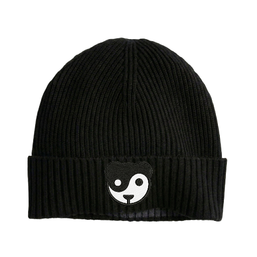 Black Wool Blend Beanie
