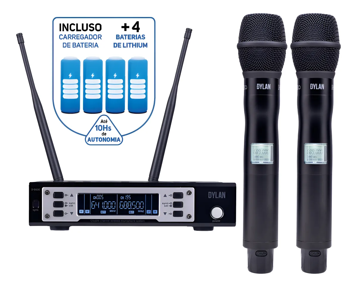 Microfone sem fio Dylan D-9000S