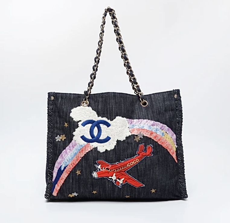 CHANEL NO. 10 - DENIM NIGHT FLIGHT TOTE BAG (2005-2006)