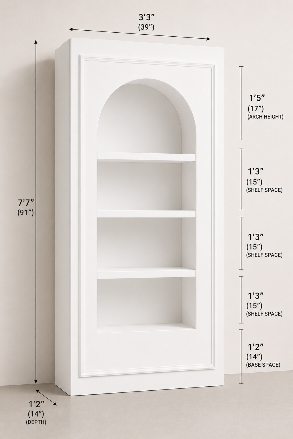 Arched display shelf