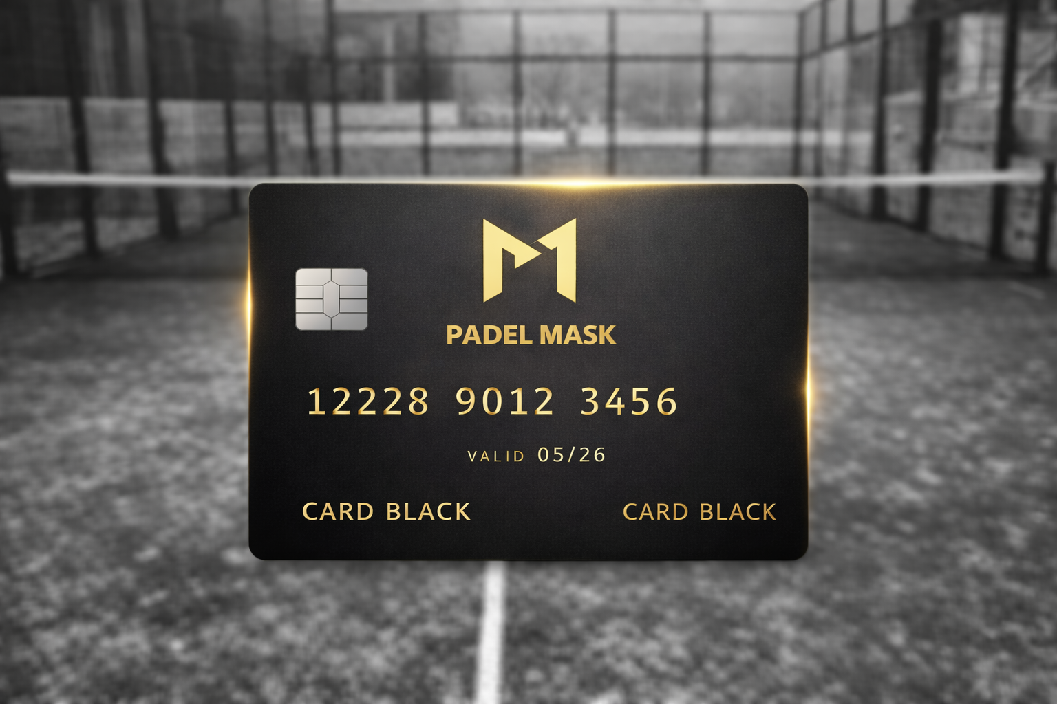 Black Padel Mask Card