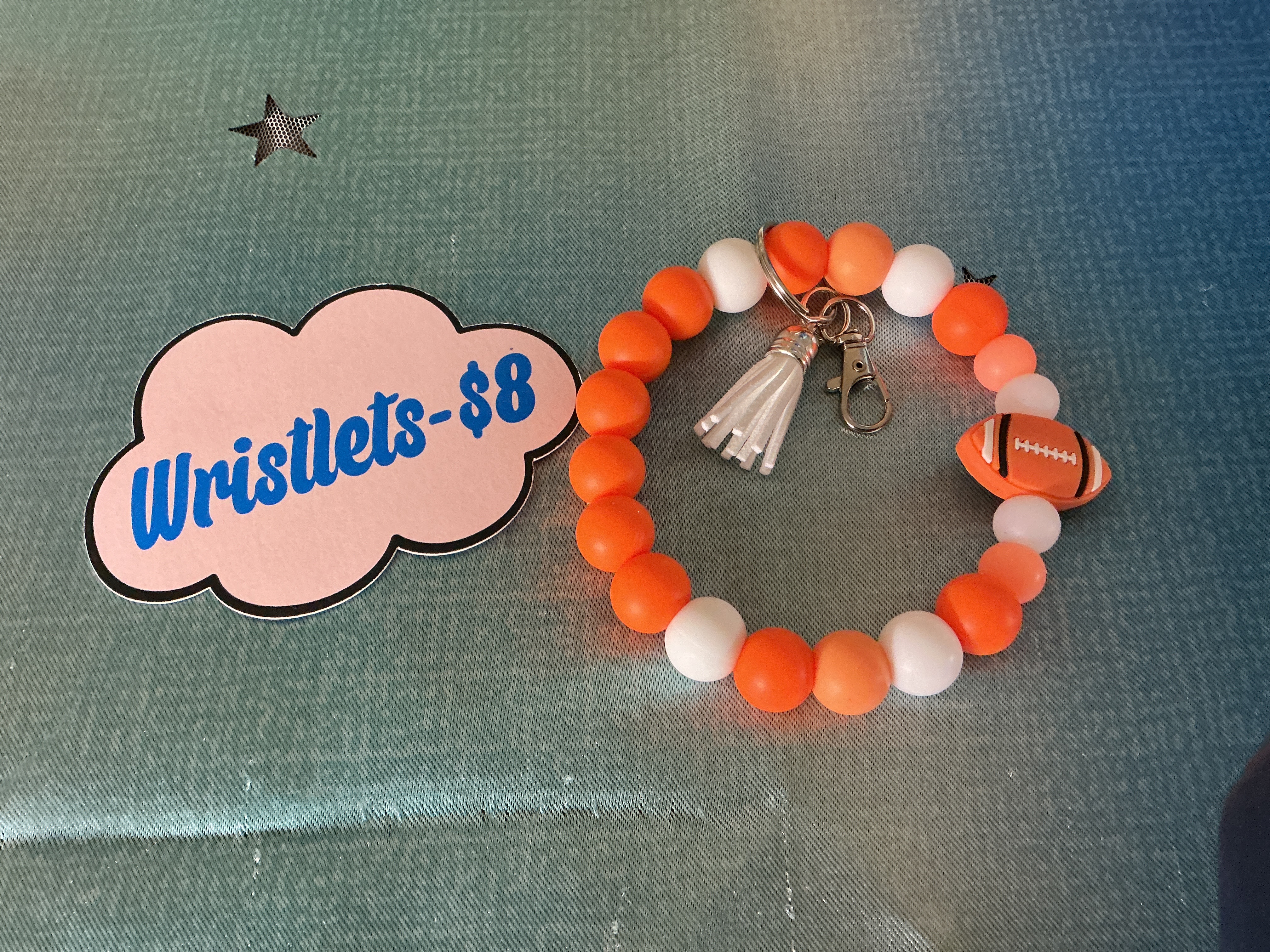 TN Football Beaded Wristlet