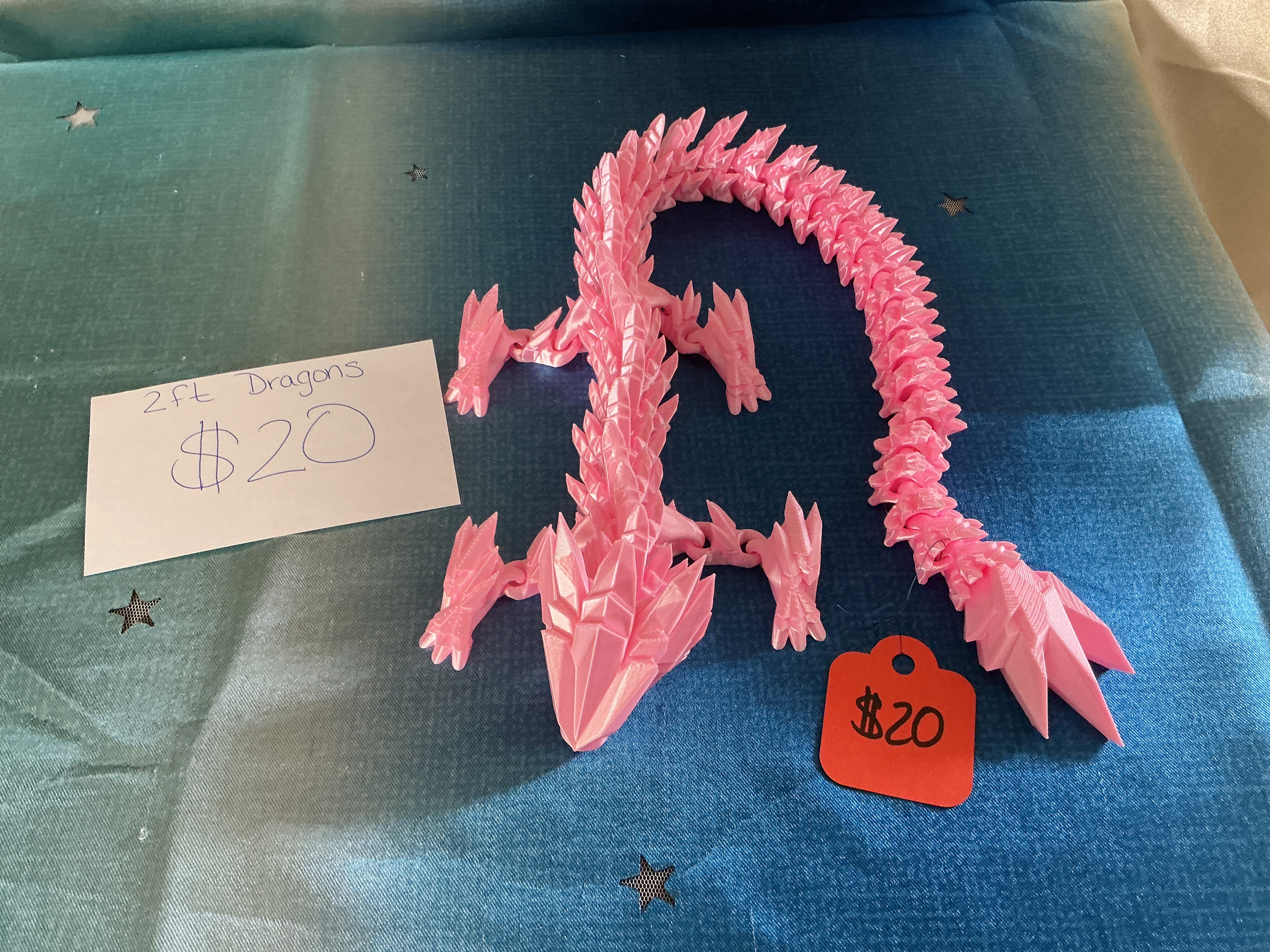 Pink 3D Dragon Figurine