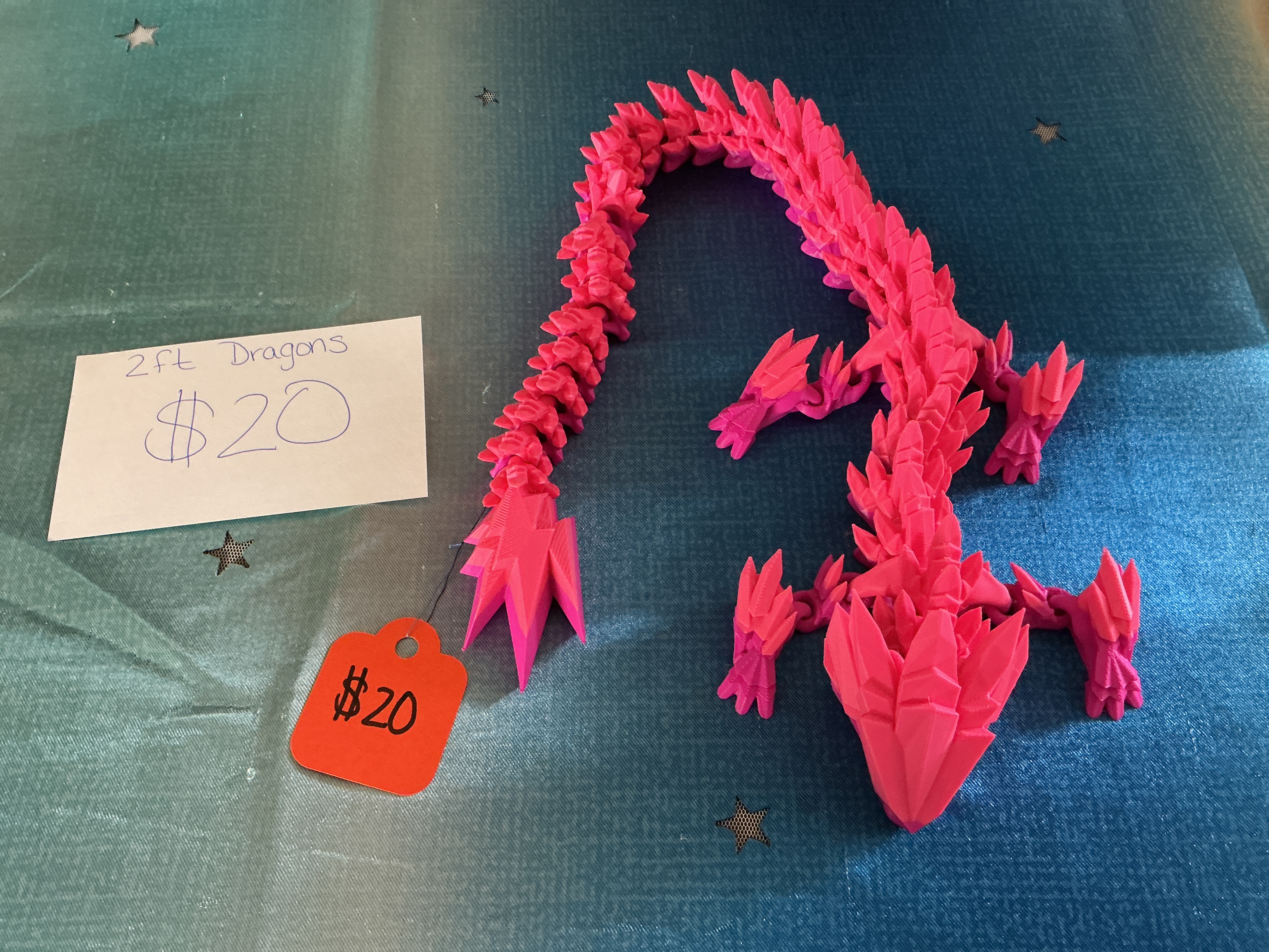 Pink 3D Printed Dragon