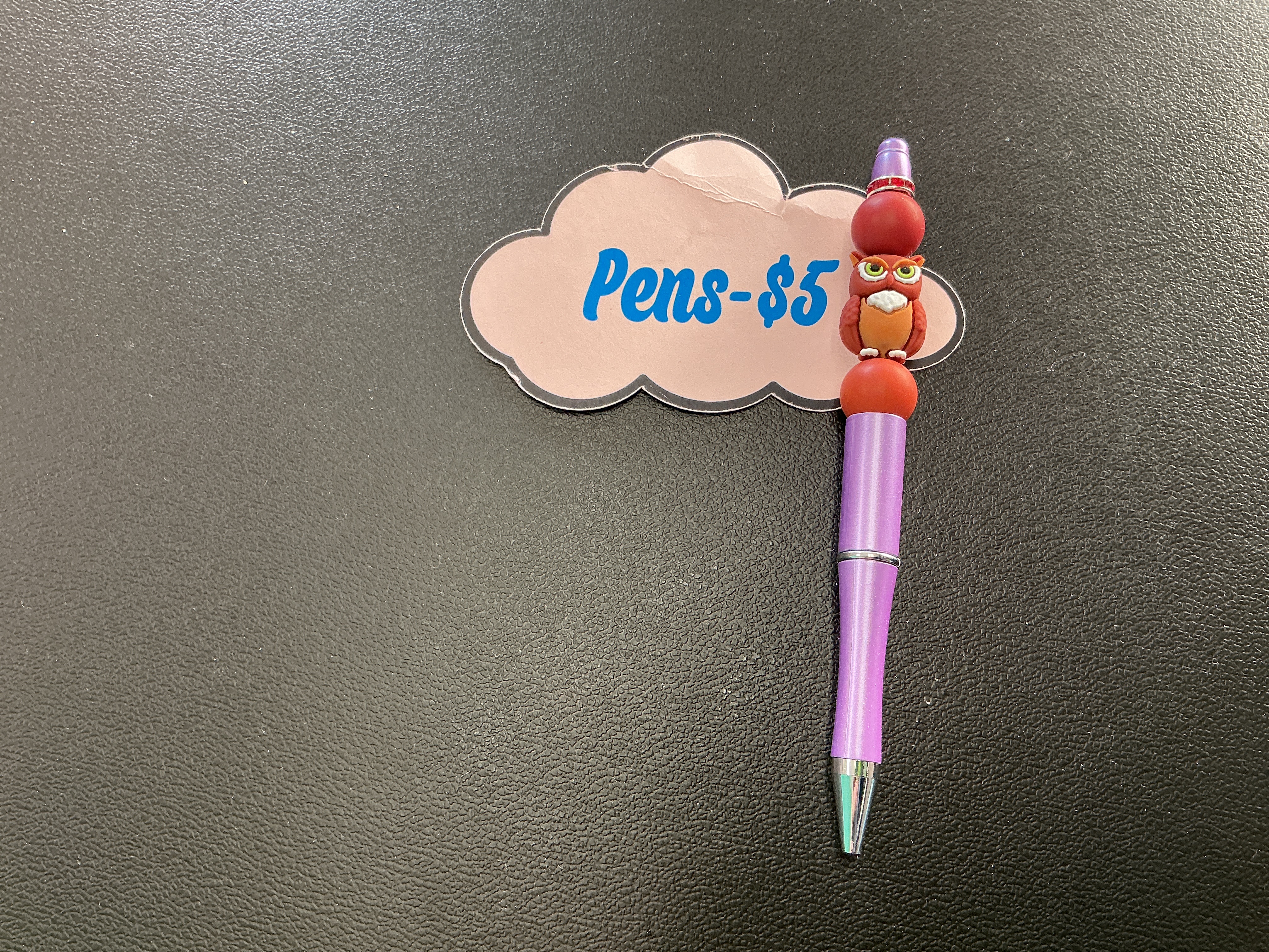 Purple Owl Bead Pen