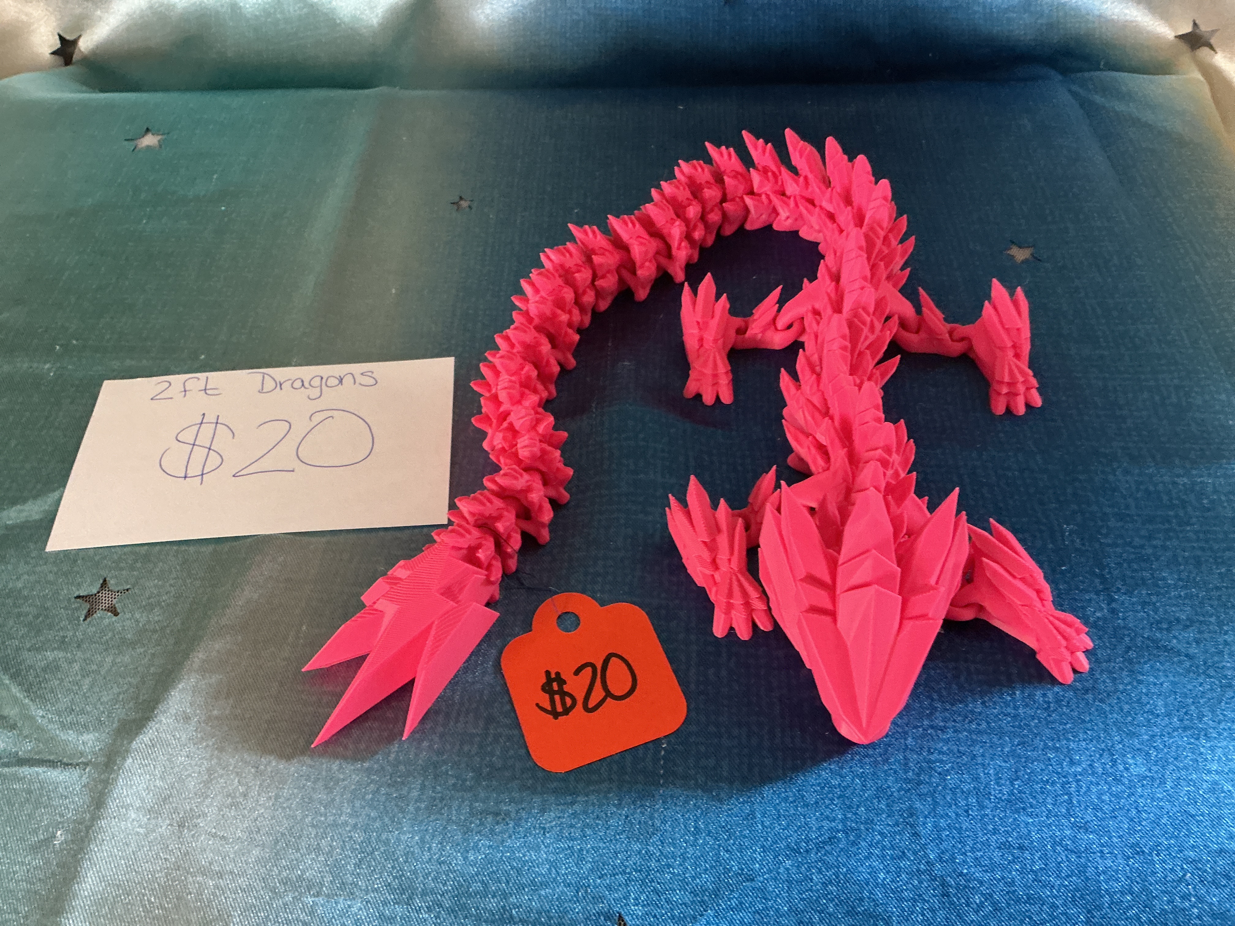 Pink 3D Articulated Dragon