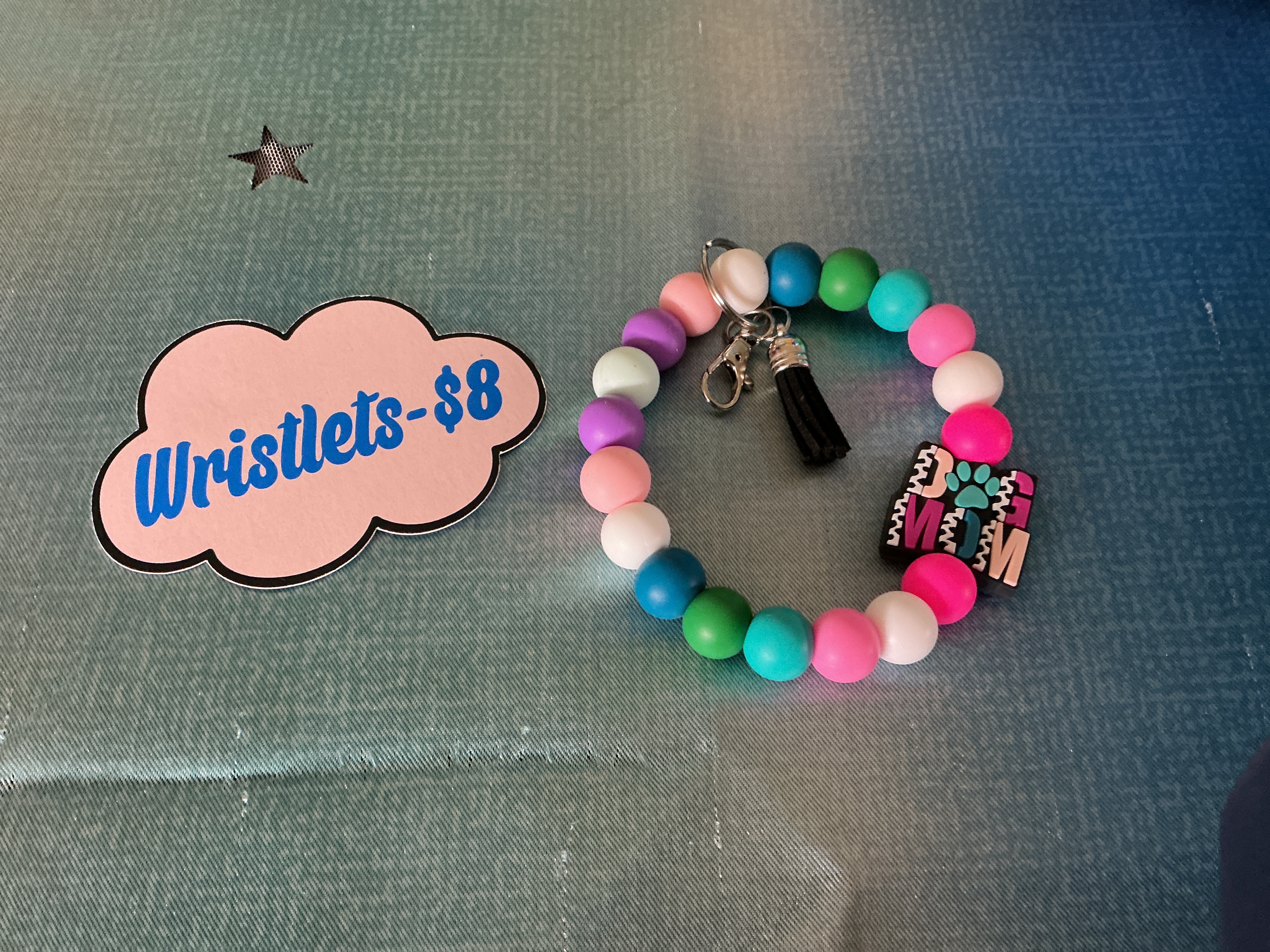 Beaded DOG MOM Wristlet