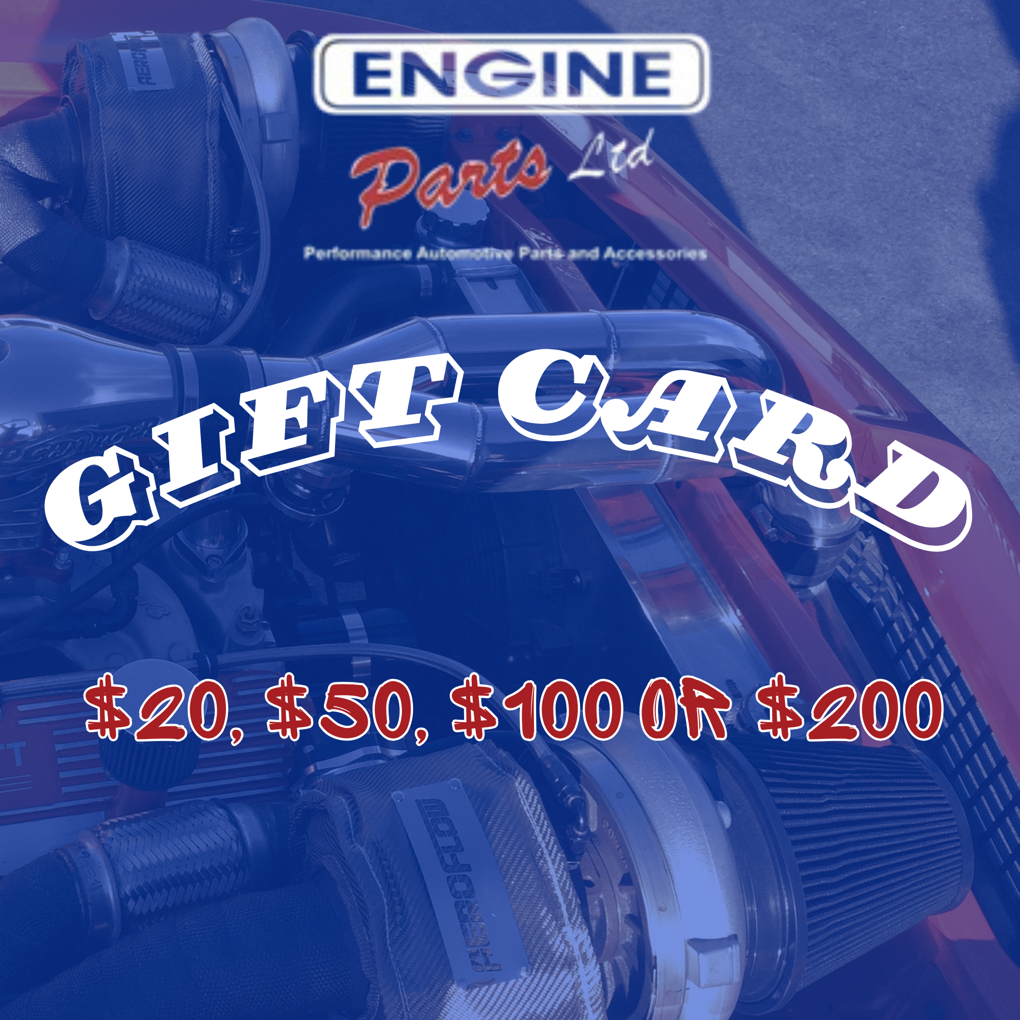 Engine Parts Ltd Gift Cards (from $20 to $200) 
