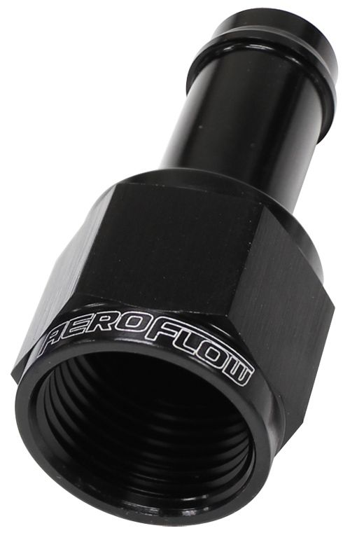 Female AN to Hose Barb Fitting - Straight - Black 
