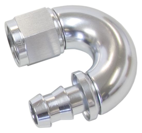 510 Series Full Flow Tight Radius Push Lock 180° Hose End