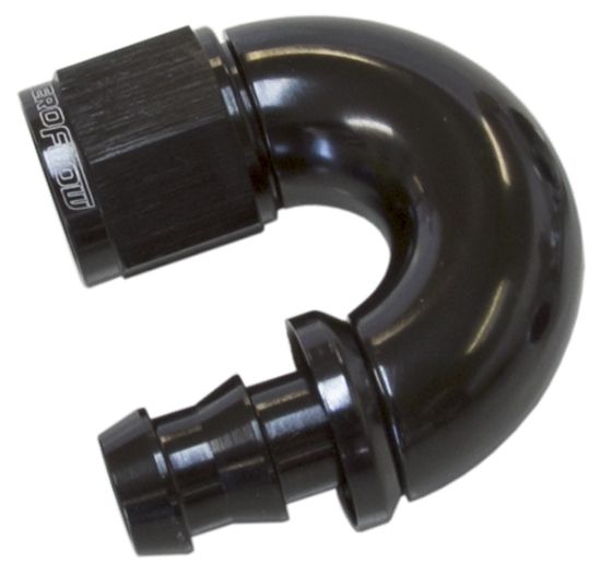 510 Series Full Flow Tight Radius Push Lock 180° Hose End
