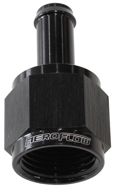 Female AN to Hose Barb Fitting - Straight - Black 