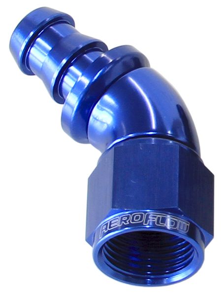 510 Series Full Flow Tight Radius Push Lock 45° Hose End