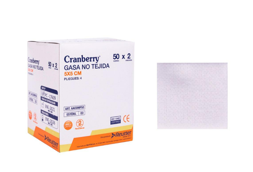 Gasa No Tejida Cranberry 5x5 cm