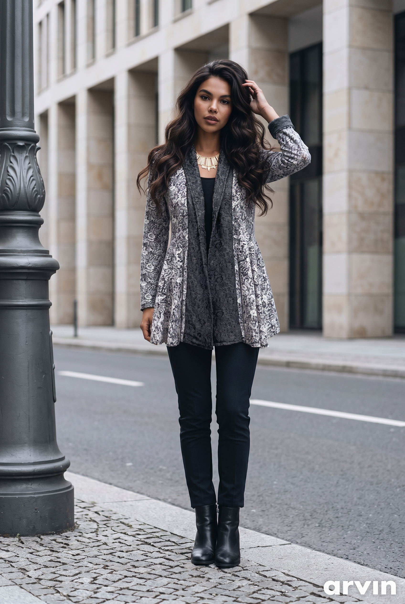 Peplum Jacket in Moosntone