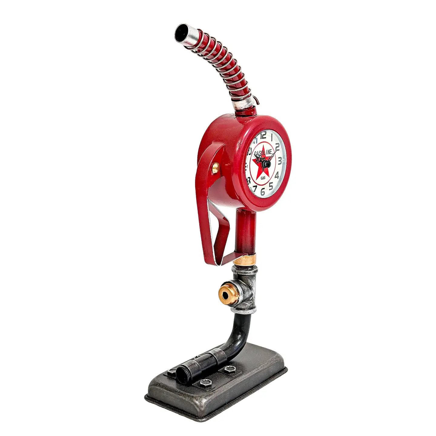 Red Gas Nozzle Table Clock