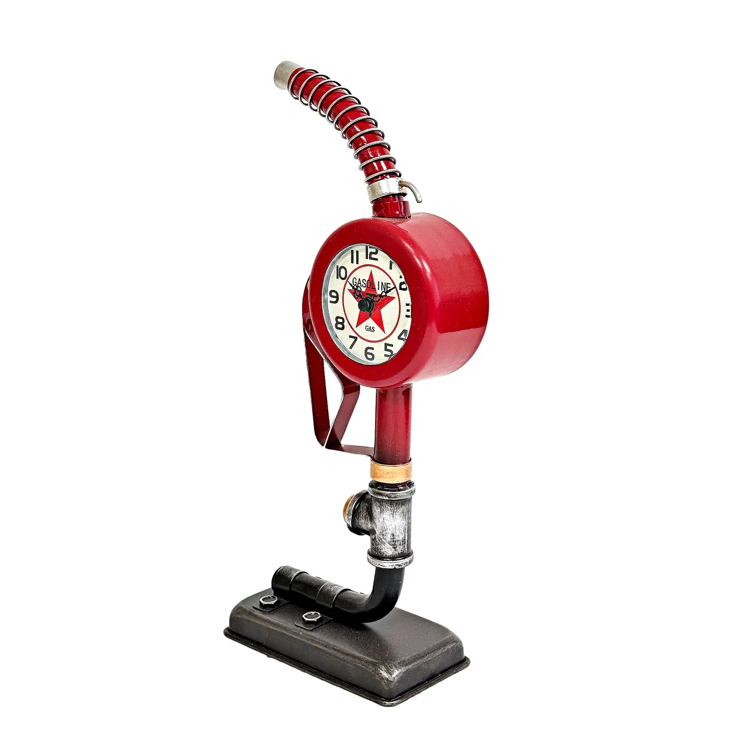 Red Gas Nozzle Table Clock