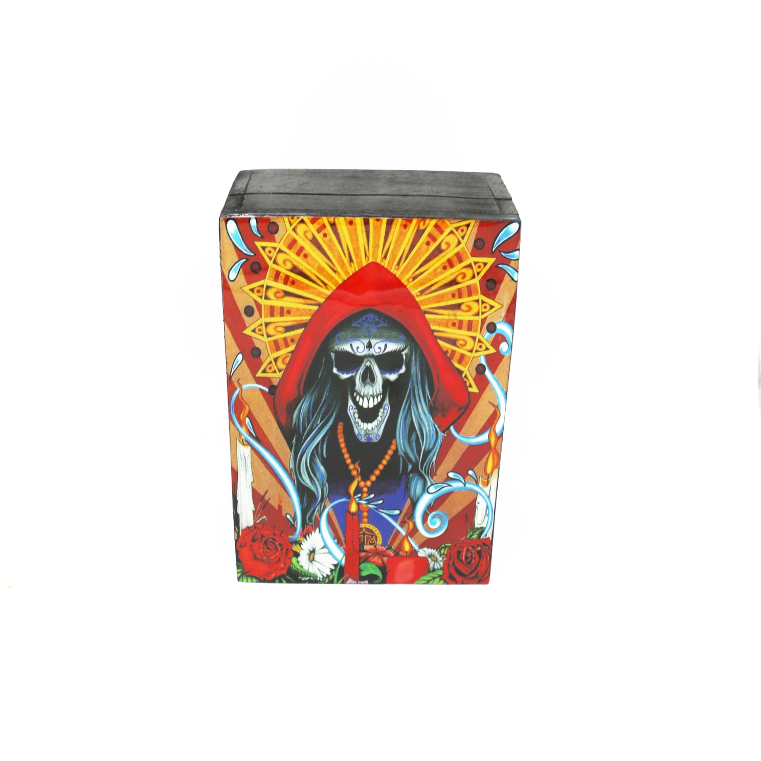 Storage Box, Wooden - Santa Muerte Black (6 X 4 in.)