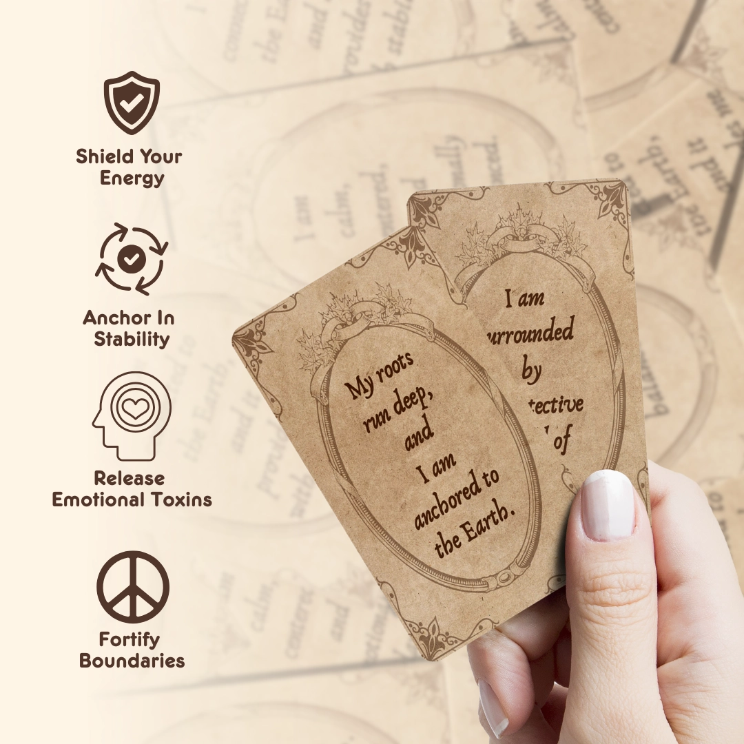 Affirmations Card Deck - Protection & Grounding, 5.5" X 3.5"