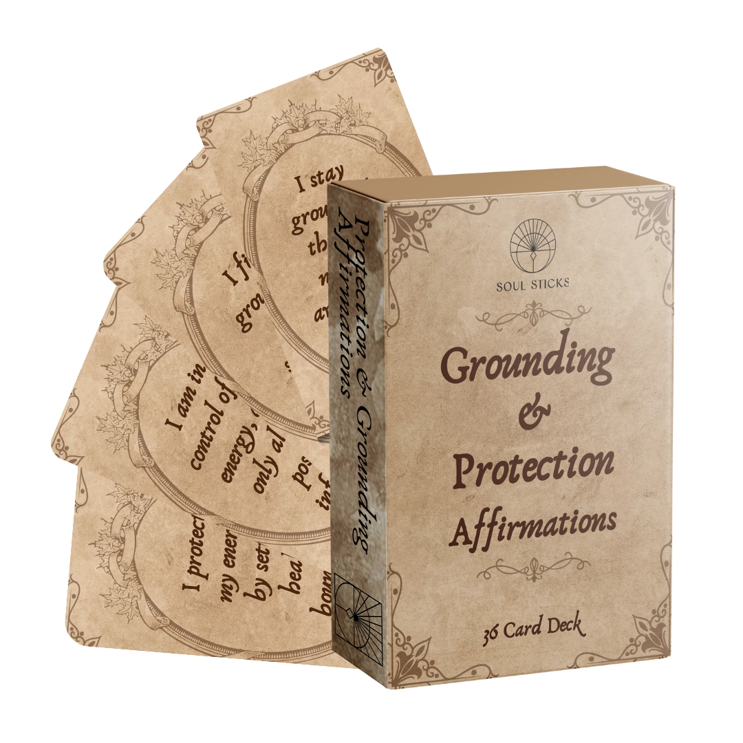 Affirmations Card Deck - Protection & Grounding, 5.5" X 3.5"