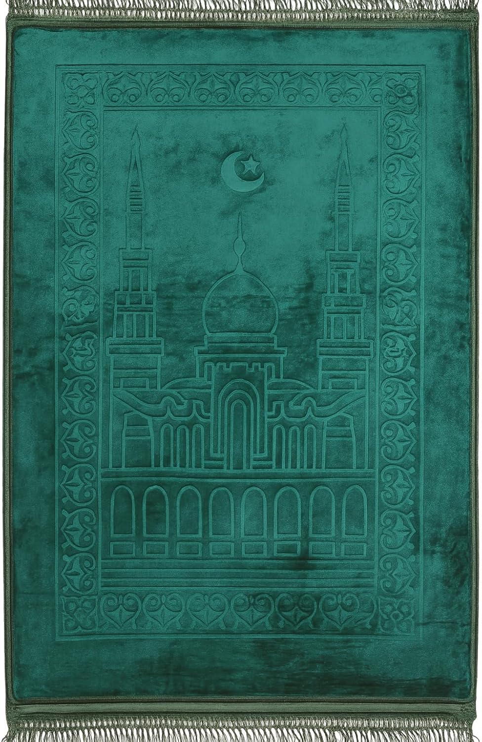 Embossed Prayer Mat 80 x 120 cm (Dark Green)