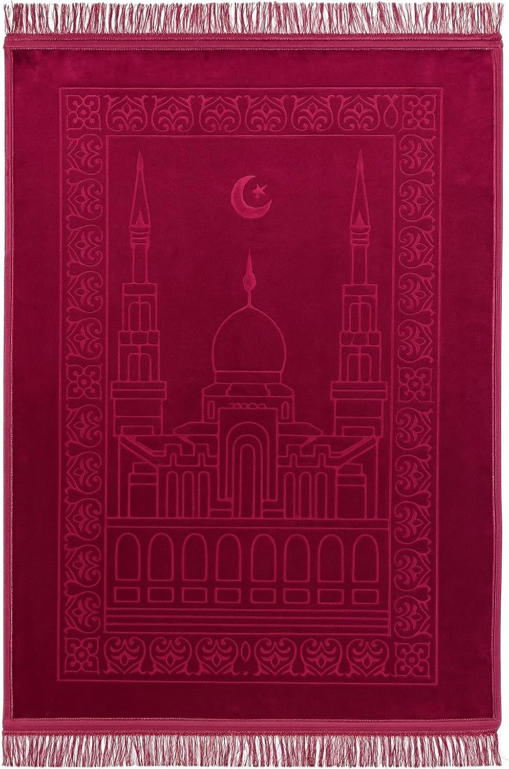 Embossed Prayer Mat 80 x 120 cm (Maroon)