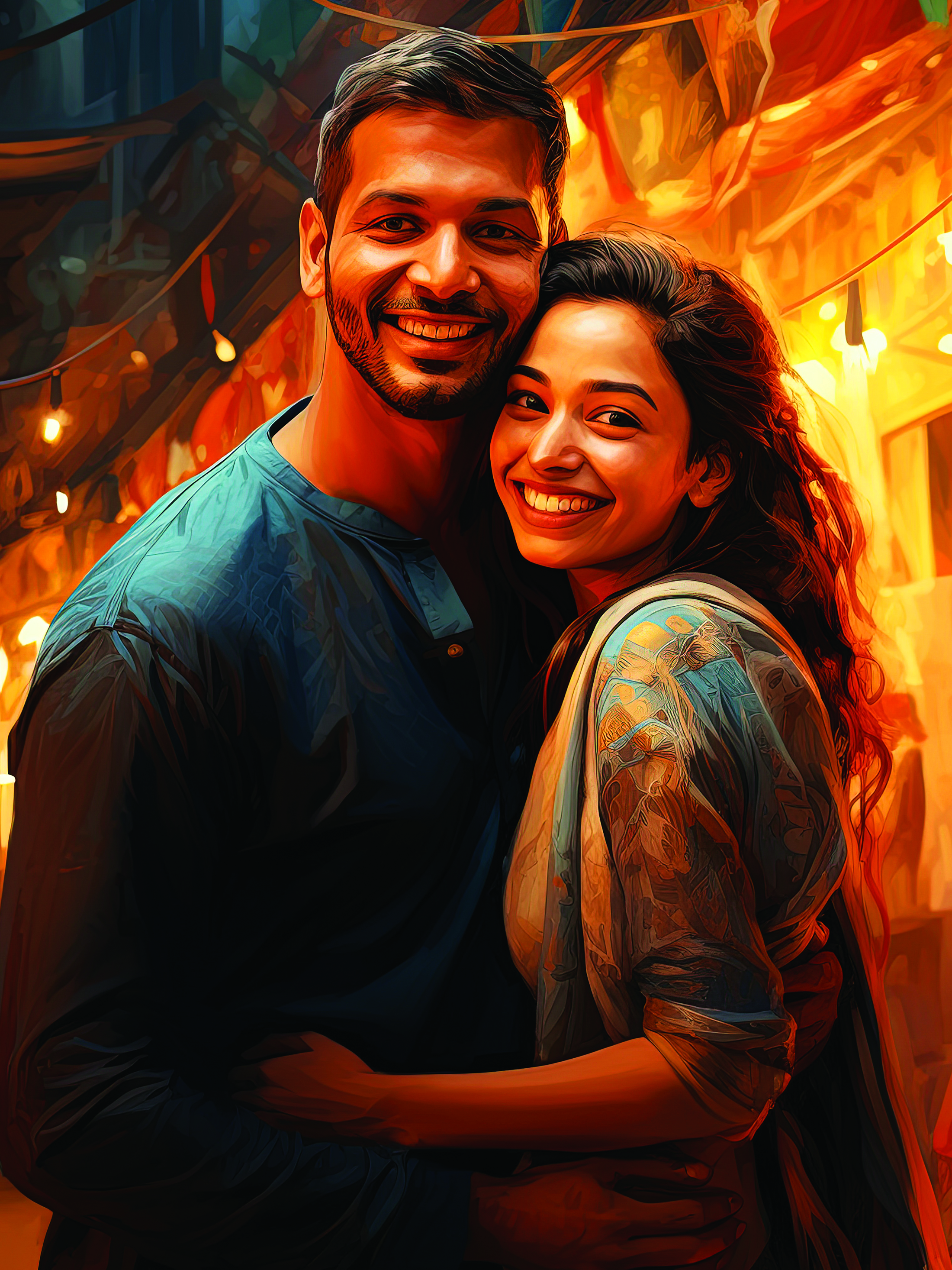 Couple Portrait Art Print