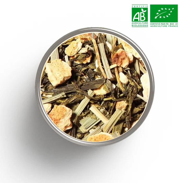 Thé vert bio citron gingembre