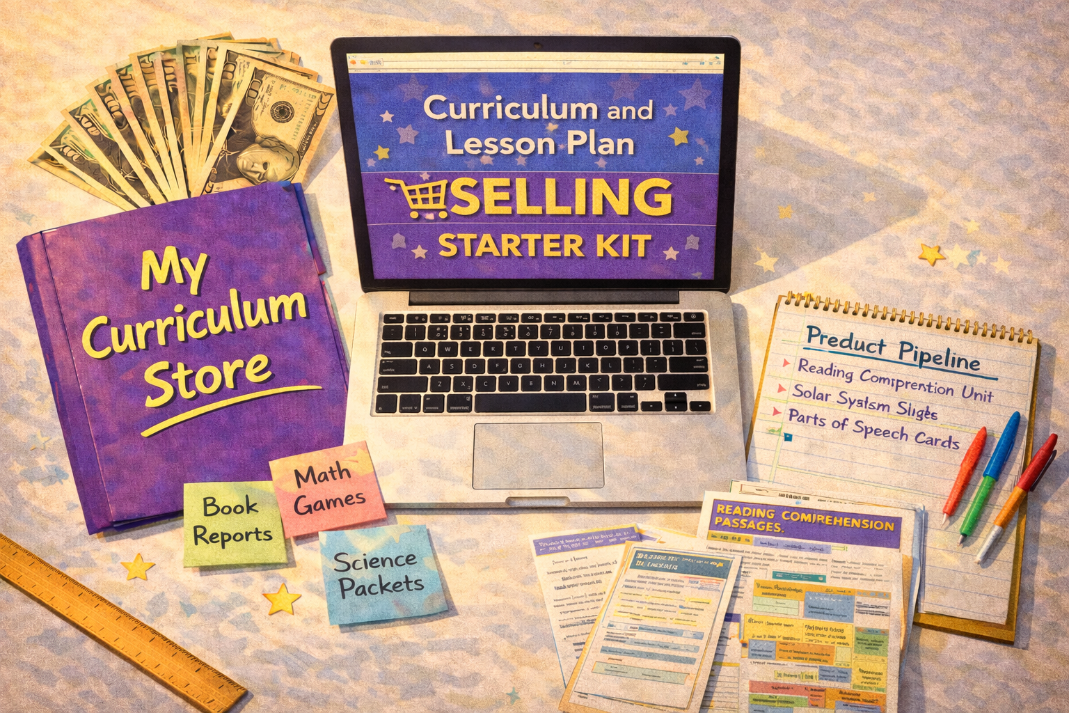 Curriculum and Lesson Plan Selling Starter Kit — Turn Your Lesson Plans Into Passive Income on TPT and Etsy This Summer | Instant Digital Download