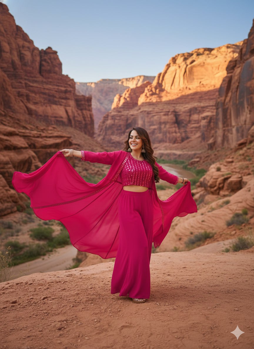 Elegant Pink Ethnic Set