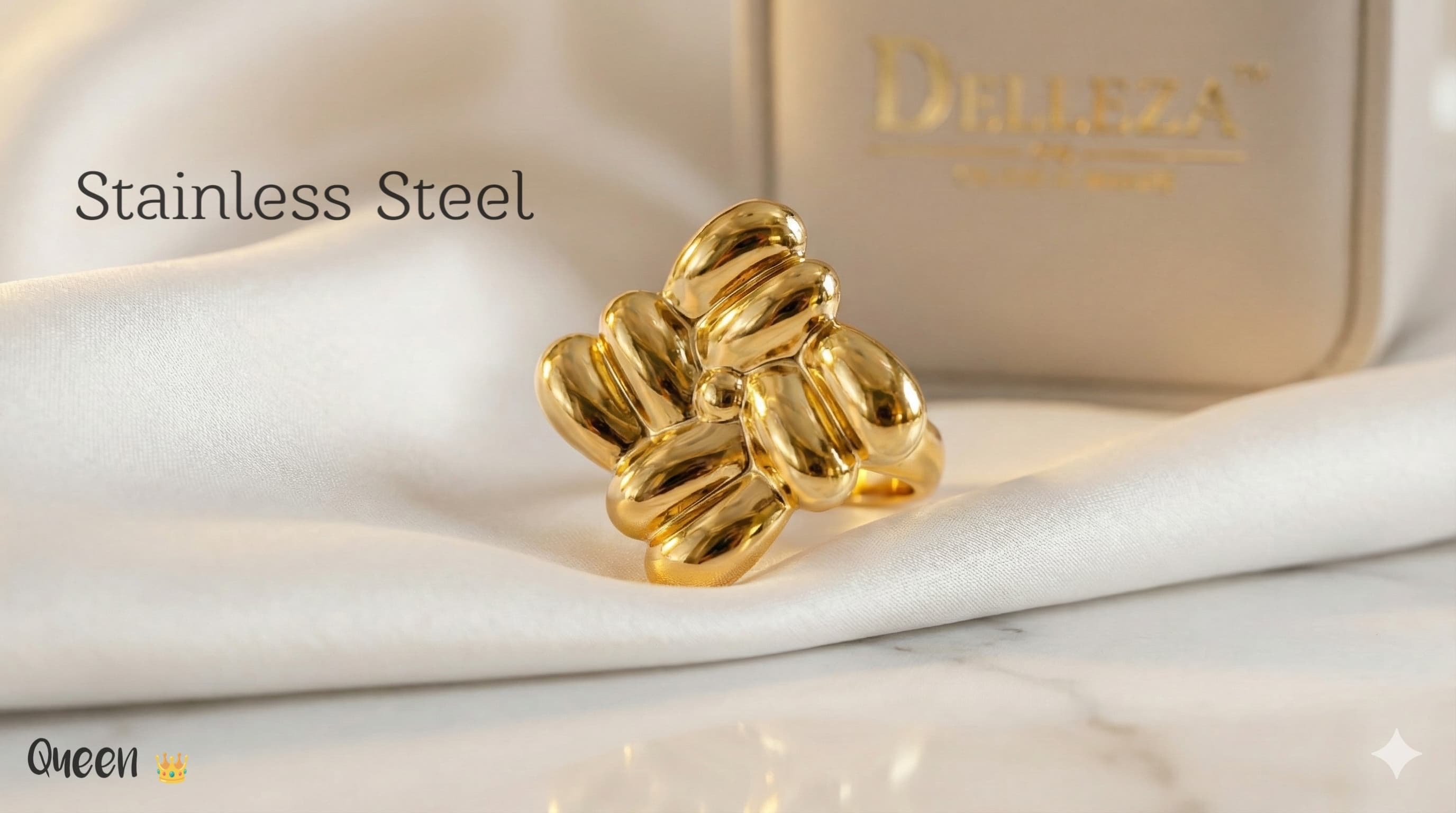 Gold-Toned Stainless Steel Ring