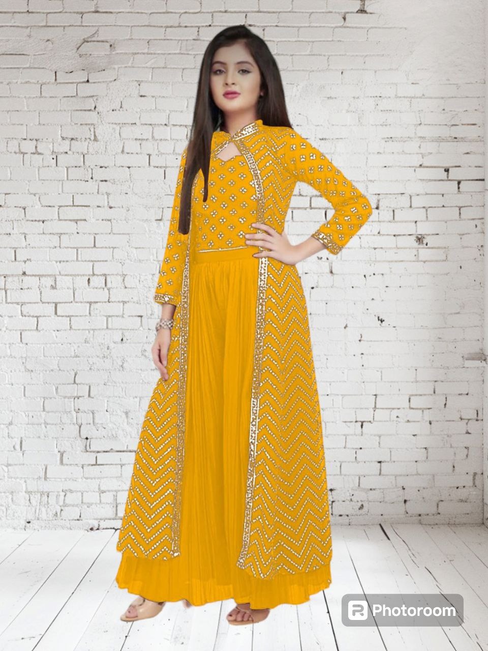 Yellow Designer Anarkali Dress