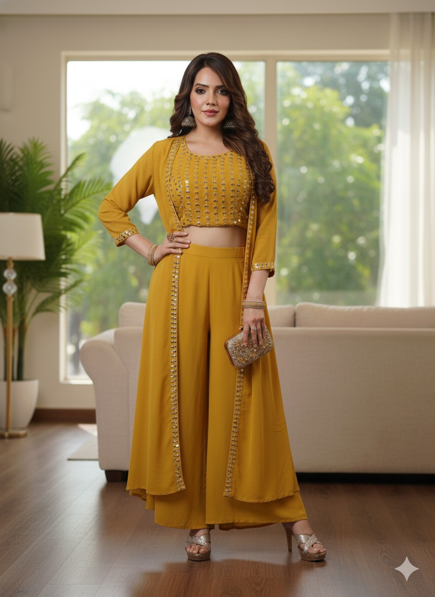 Mustard Yellow Palazzo Set