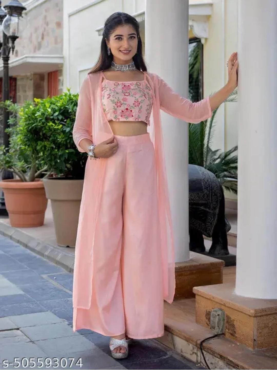 Pastel Pink Palazzo Set