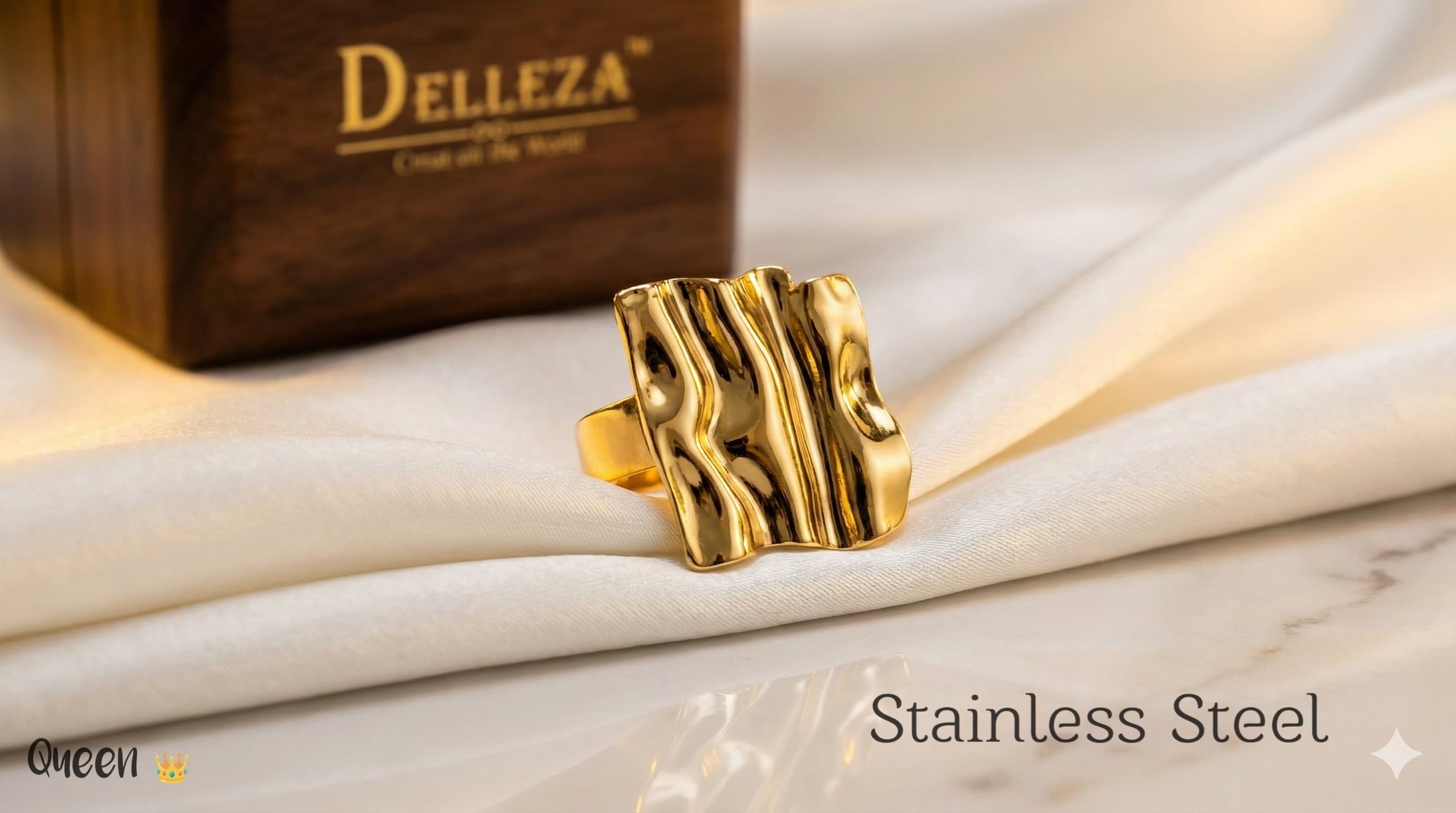 Textured Gold Stainless Steel Ring