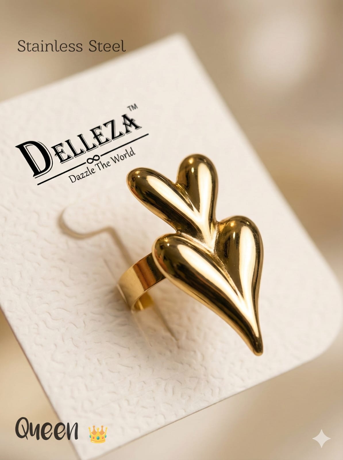 Double Heart Gold Ring