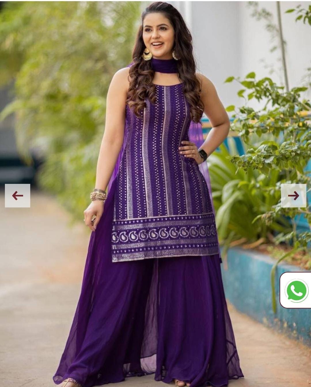 Purple Palazzo Suit Set