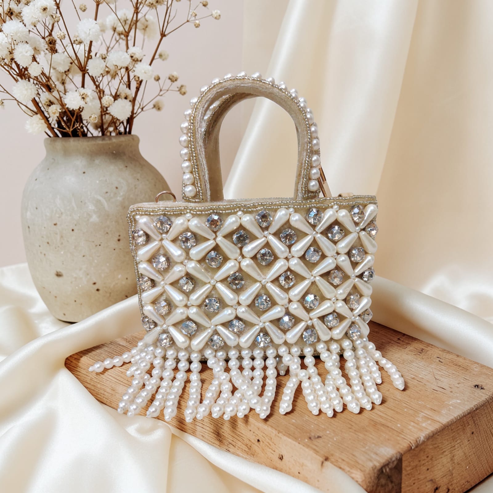 Pearl Embellished Handbag