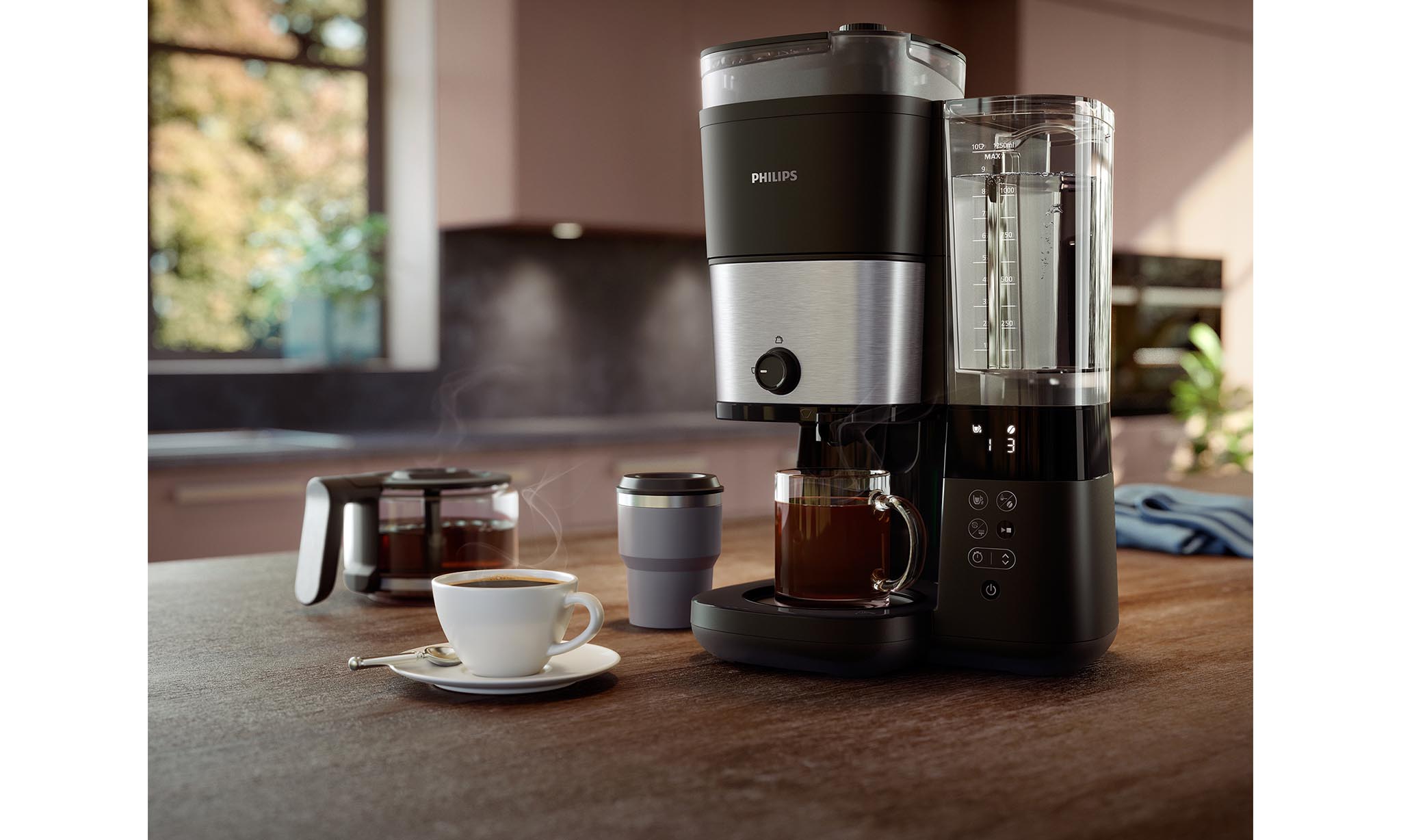 Philips All-in-1 Brew Drip coffee maker with built-in grinder 