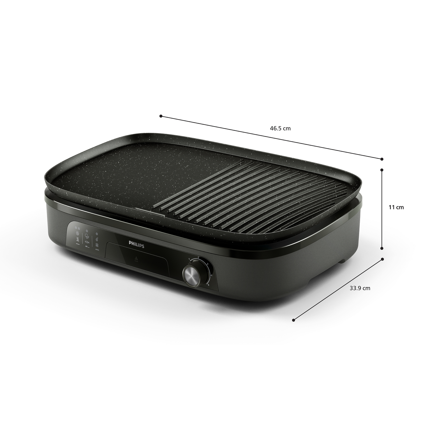 Philips Electric Griddle Freestanding 2400 W Black 