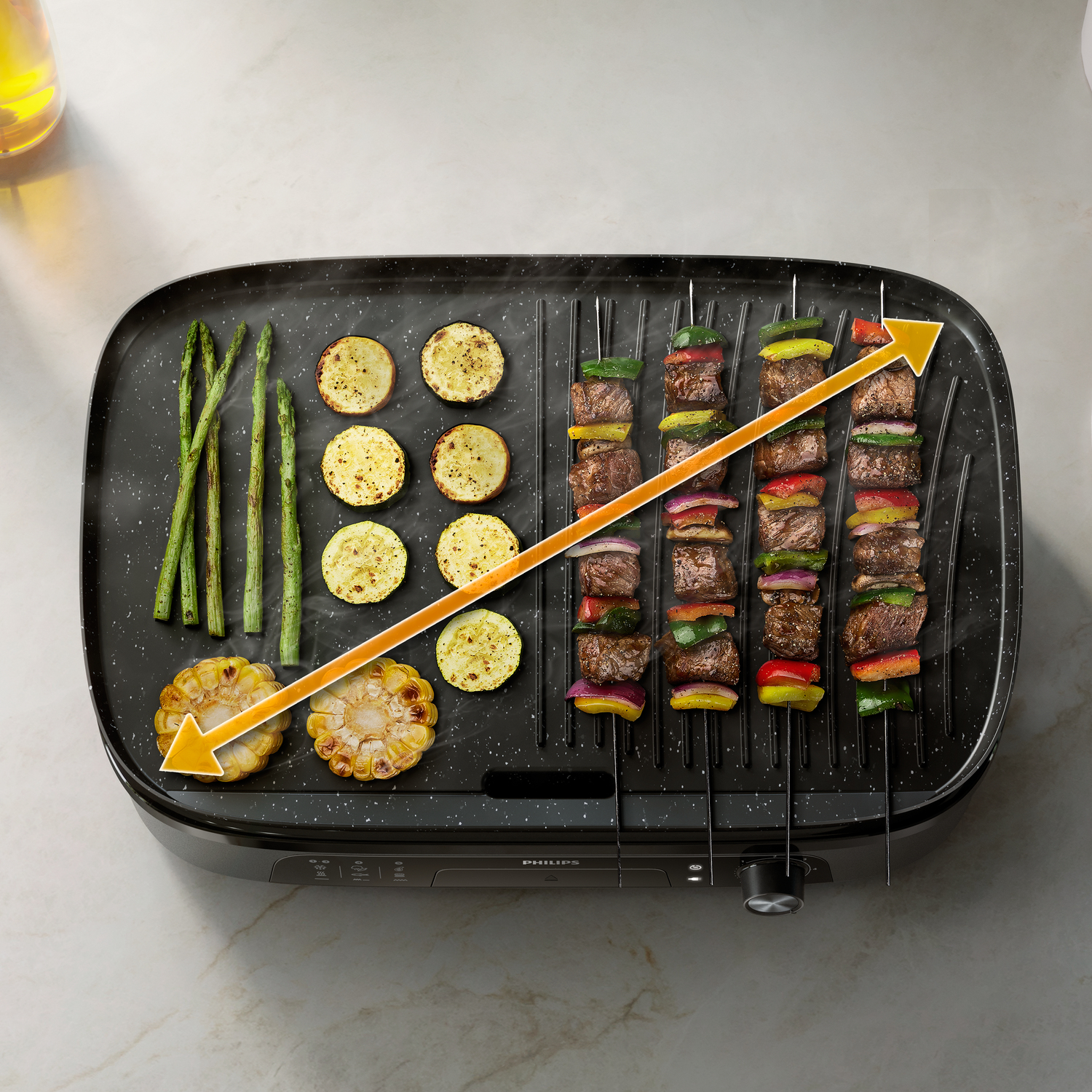 Philips Electric Griddle Freestanding 2400 W Black 