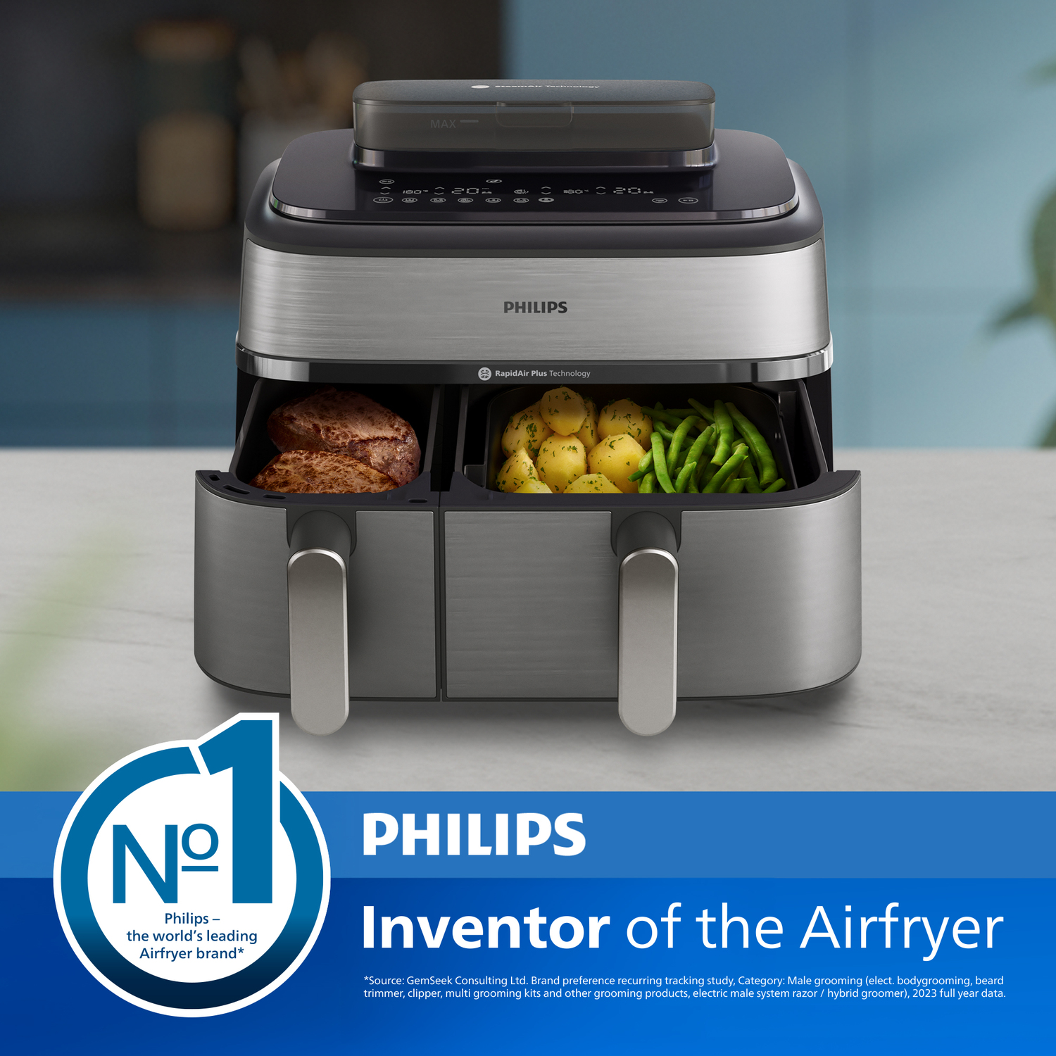 Philips 5000 series Dual Basket Airfryer with Steam