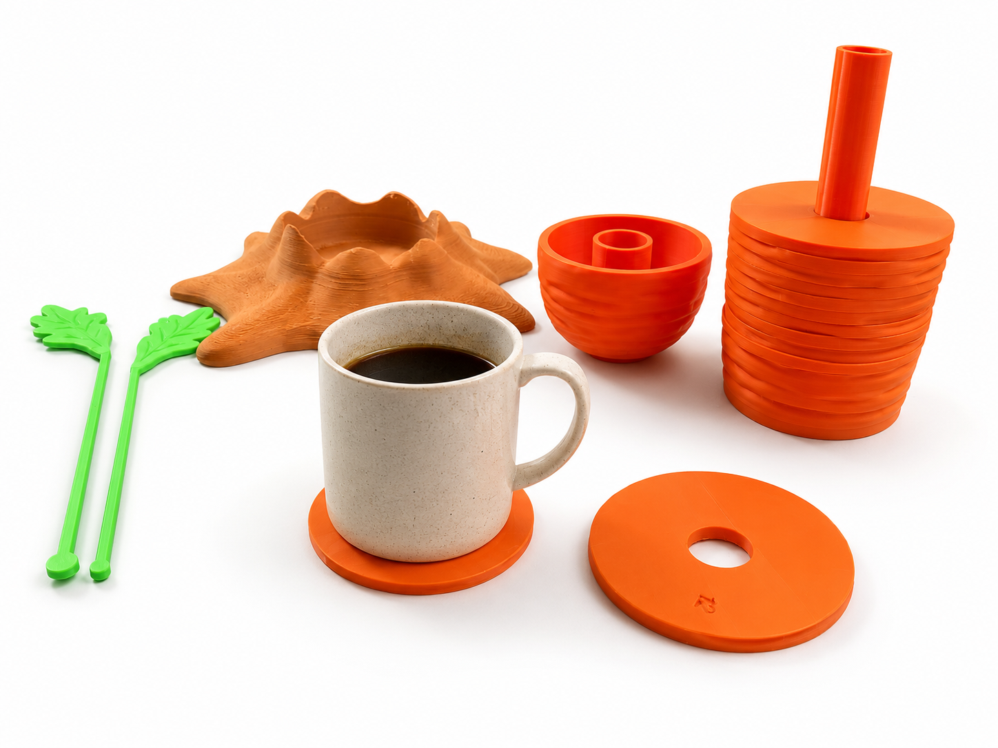 Carrot Shaped Coasters with Leaf Top